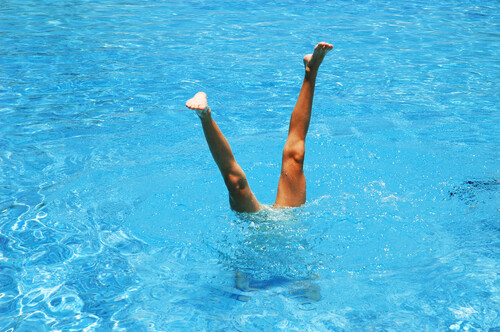 Handstand in the pool